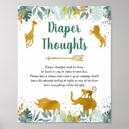 Póster Verdor Dorado Verdor Safari Diaper Thoughts Rótulo