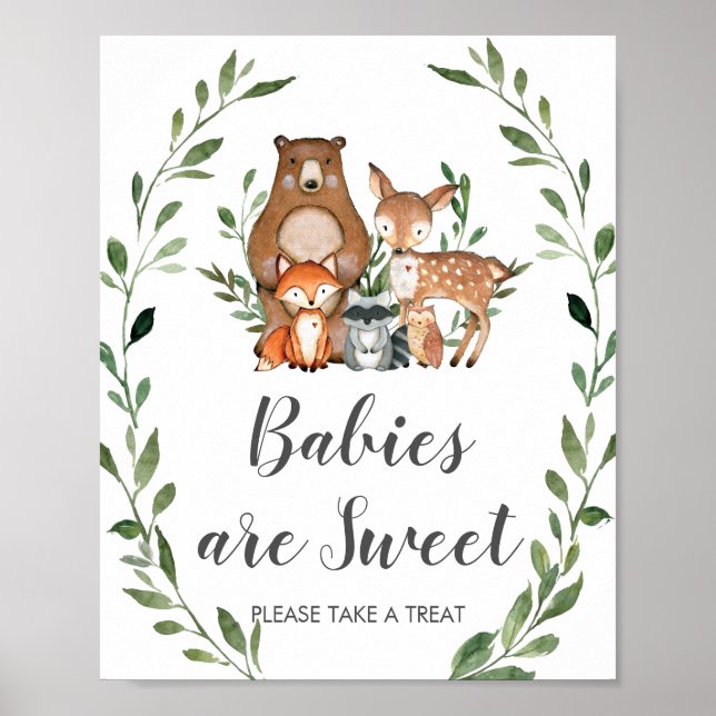 Póster Verdor Los bebés de Woodland son dulces (Frente)