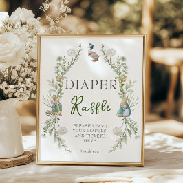 Póster Verdor Peter Rabbit Wildflower Diaper Raffle