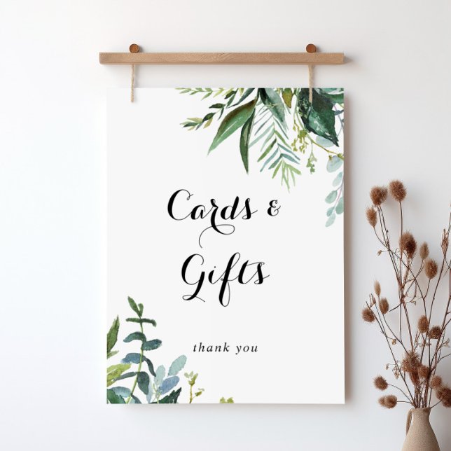 Póster Verdor Rótulo de tarjetas de caligrafía tropical y (Subido por el creador)