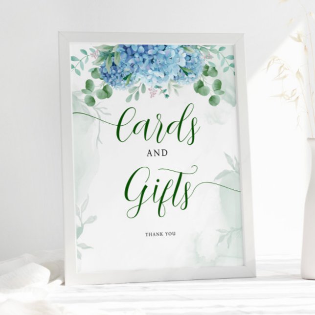 Póster Verdor Tarjetas de hidrangea azul y Baby Shower de (Subido por el creador)