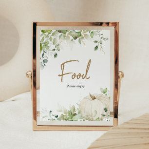 Póster Verdor Un poco de comida de calabaza Baby Shower