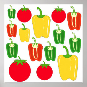 Póster Verduras coloridas.