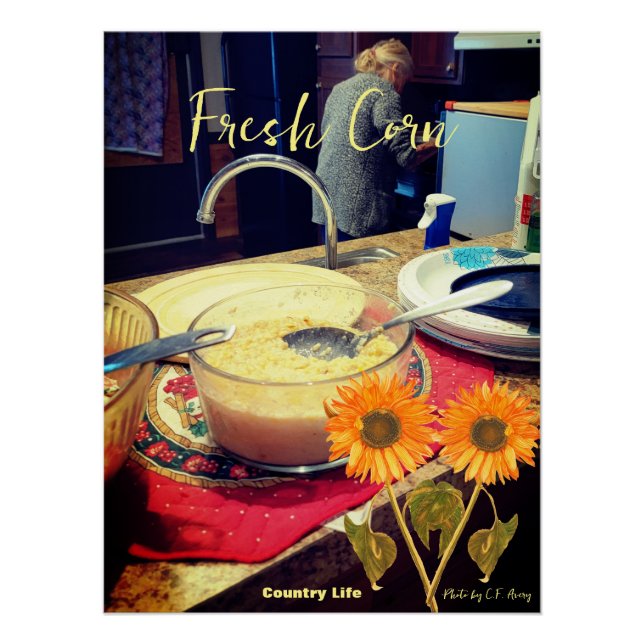 Póster Verduras frescas del campo - maíz (Anverso)