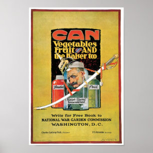 Póster Verduras, fruta y el káiser también