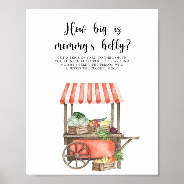 Póster Verduras - ¿Qué tan grande es la barriga de mamá? (Frente)