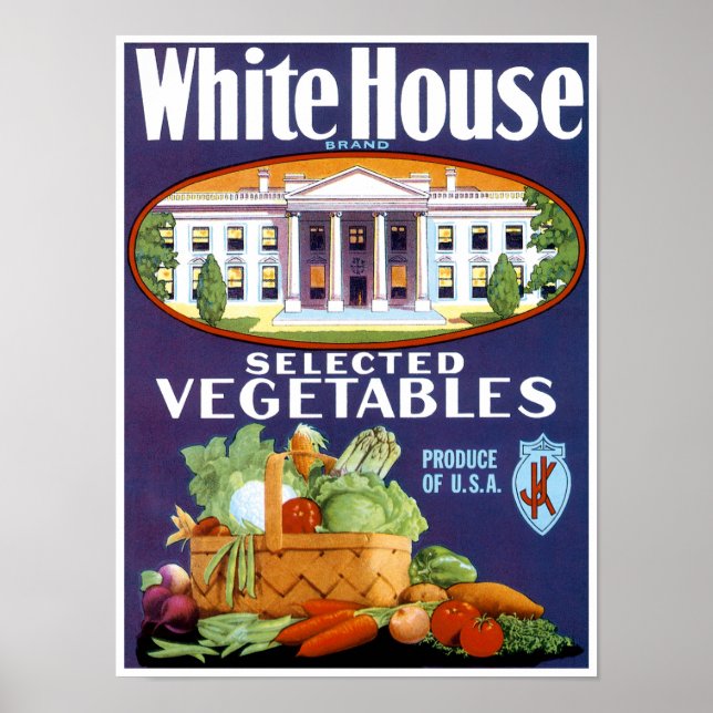 Póster Verduras seleccionadas de la Casa Blanca (Frente)