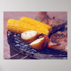 Póster Verduras y carne