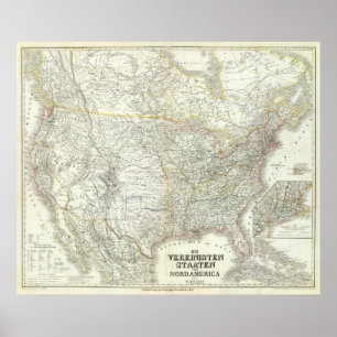 Póster Vereinigten Staaten von N America - Norte de Estad