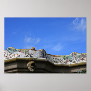 Póster Verjas del mosaico en el parque Guell de Gaudi