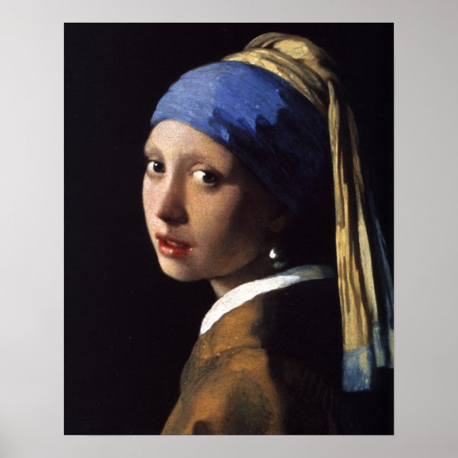 Póster Vermeer Chica Pearl Earring Masterpiece Pintura (Frente)