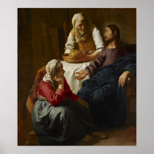 Póster Vermeer - Cristo en la casa de Marta y María 1