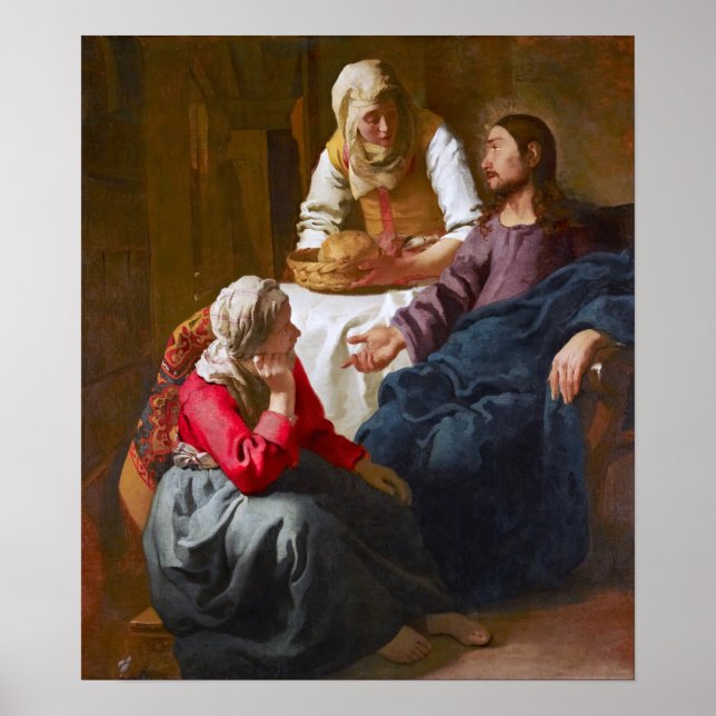 Póster Vermeer - Cristo en la Casa de Martha y María (Frente)