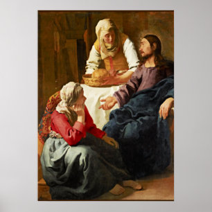 Póster Vermeer - Cristo en la Casa de Martha y María