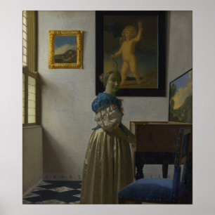 Póster Vermeer - Dama Parada En Un Virginal 1674