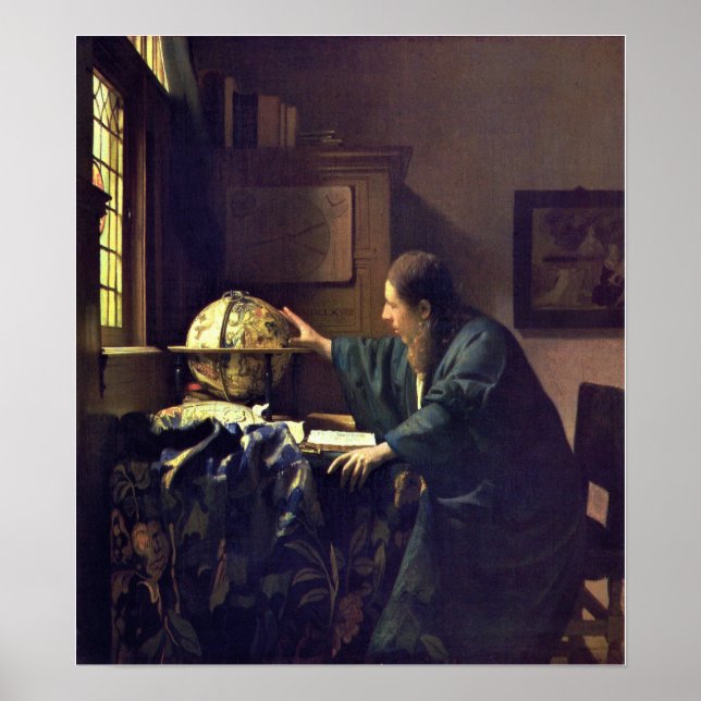 Póster Vermeer - El astrónomo 1668 (HQ) (Frente)