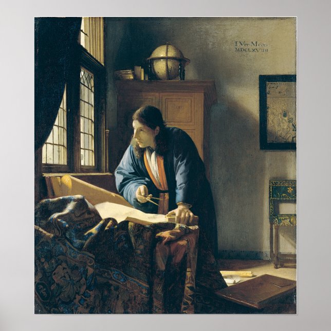 Póster Vermeer - El geógrafo 1669 (Frente)