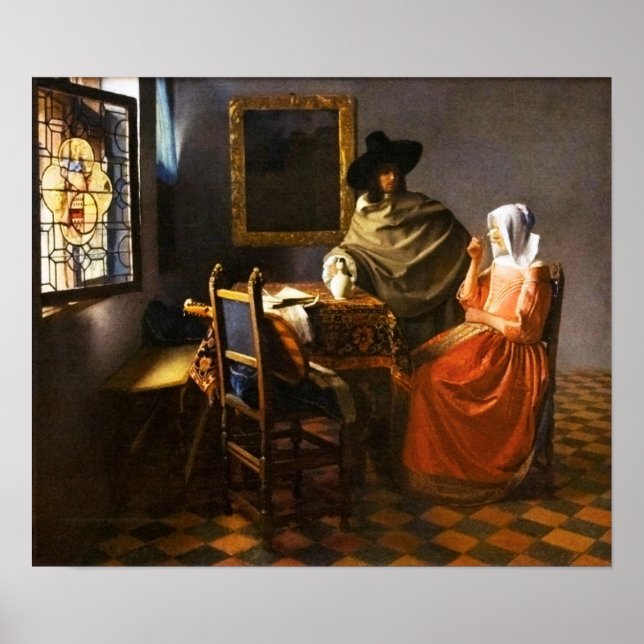Póster Vermeer el Poster de Vino (Frente)