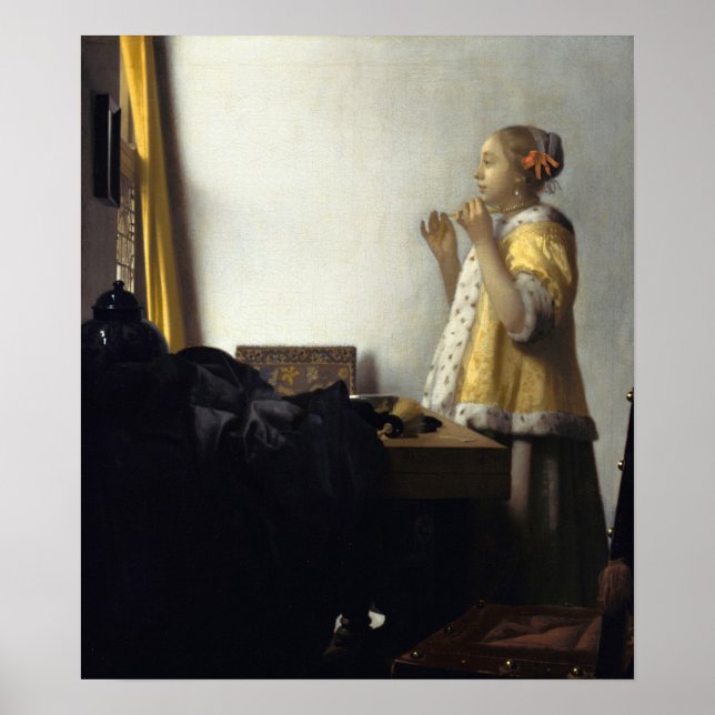 Póster Vermeer - Joven Con Collar De Perla 1665 (Frente)