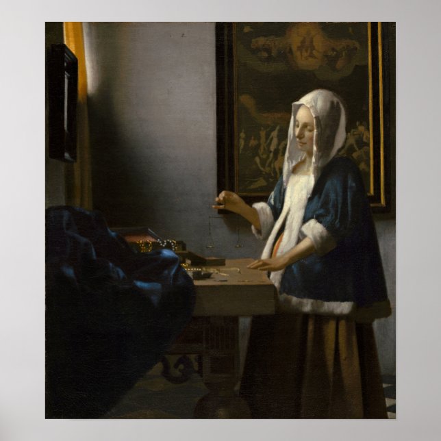 Póster Vermeer - Mujer Con Un Saldo 1665 (Frente)
