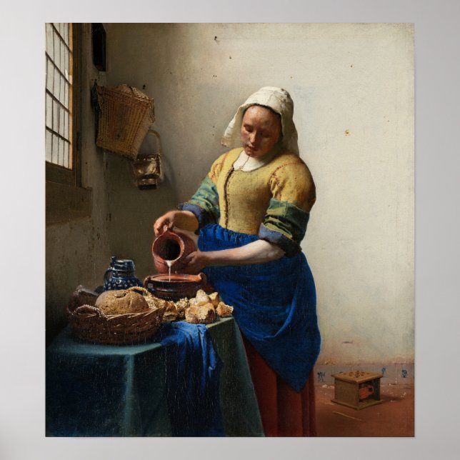 Póster Vermeer - The Milkmaid 1661 (Frente)