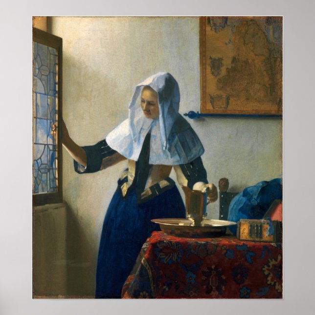 Póster Vermeer - Young Woman With A Water Pitcher 1665 (Frente)
