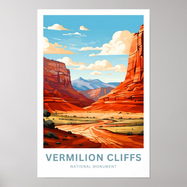 Póster Vermilion Cliffs National Monument Travel Print (Frente)