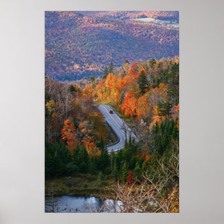 Póster vermont con vistas a los árboles de otoño