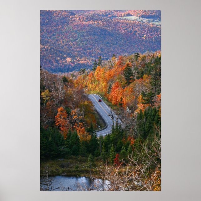 Póster vermont con vistas a los árboles de otoño (Frente)