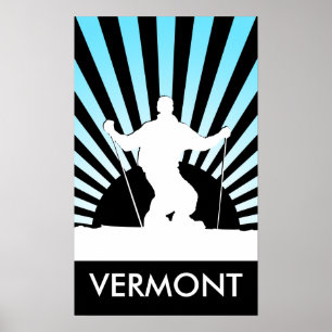 Póster vermont de esquí de descenso