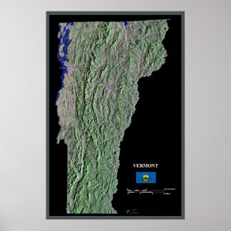 Póster Vermont desde el poster de satélites espaciales