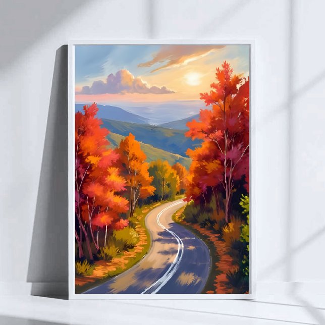 Póster Vermont Fall Foliage Watercolor Landscape Painting (Subido por el creador)