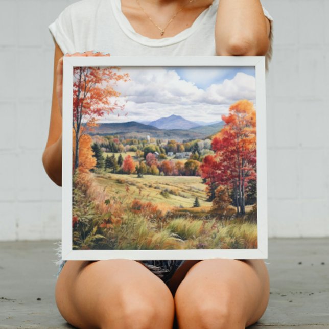 Póster Vermont Farm Life Autumn Scenering Watercolor Art (Subido por el creador)