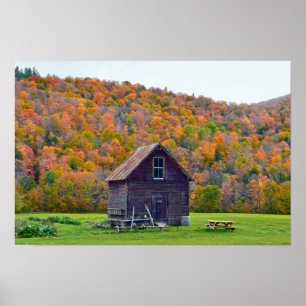 Póster Vermont Garden Shed en otoño