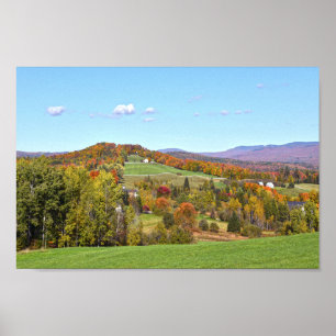 Póster Vermont Hillside en otoño