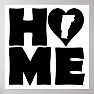 Póster Vermont Home Heart State Poster Sign