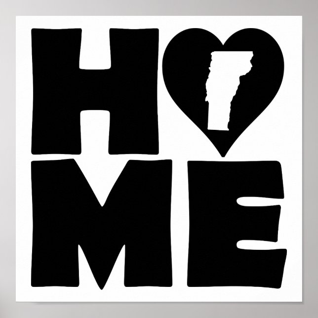 Póster Vermont Home Heart State Poster Sign (Frente)