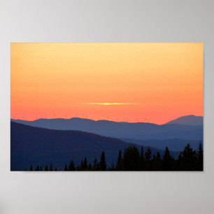 Póster Vermont Sunset Con Turbinas De Viento