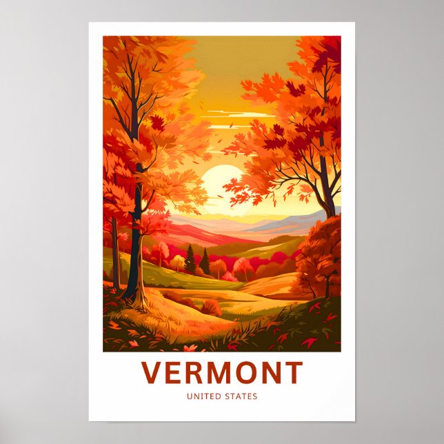 Póster Vermont United States Travel Print (Frente)