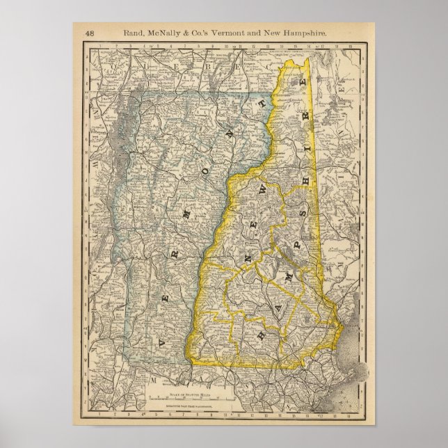 Póster Vermont y New Hampshire (Frente)