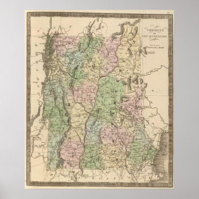 Póster Vermont y New Hampshire (Frente)