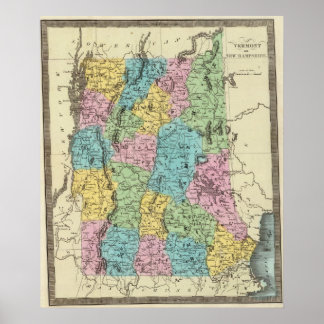 Póster Vermont Y New Hampshire