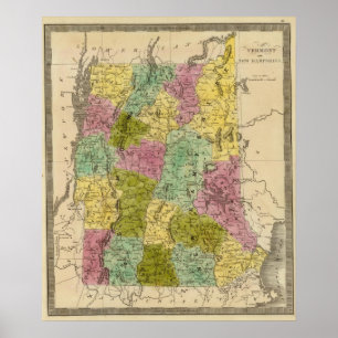 Póster Vermont Y New Hampshire