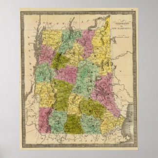 Póster Vermont Y New Hampshire