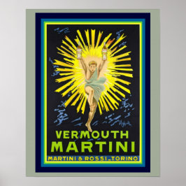 Póster Vermouth Martini Vintage Ad Poster 16 x 20
