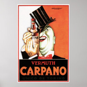 Póster VERMUTH CARPANO Espíritus italianos Art Deco Mauza