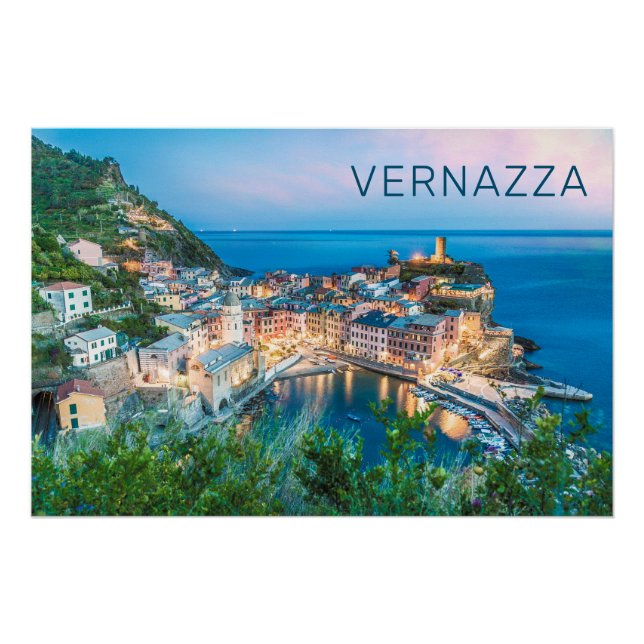 Póster Vernazza Cinque Terre La Spezia Italia Panorama (Anverso)
