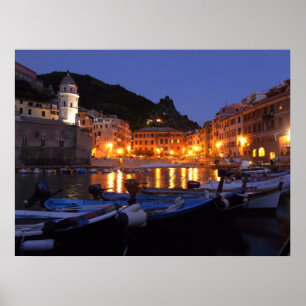 Póster Vernazza en la noche