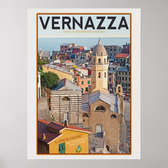 Póster Vernazza - Iglesia de Santa Margherita de Antiochi (Frente)