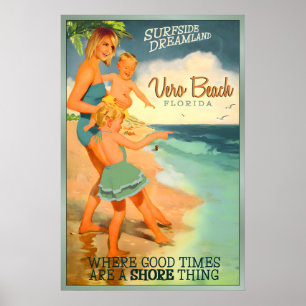 Póster VERO BEACH Florida Condado de Indian River Viaje